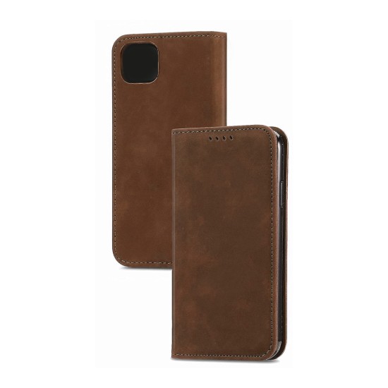 Capa de Couro com Bolso Interno para Xiaomi Redmi A1 2022 Marrom